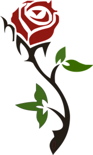 Red Rose Silhouette Art