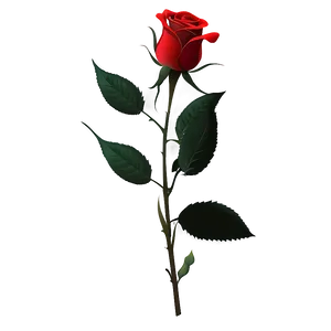 Red Rose Silhouette PNG 05242024