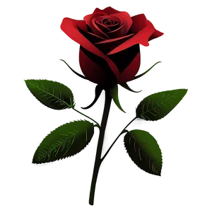 Red Rose Silhouette PNG 20