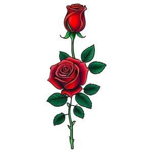 Red Rose Tattoo Template PNG 05252024 PNG