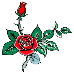 Red Rose Tattoo Template Png 10 PNG image