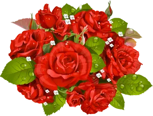 Red Rose Vector Bouquet PNG image