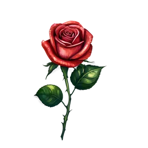 Red Rose Watercolor PNG 05242024