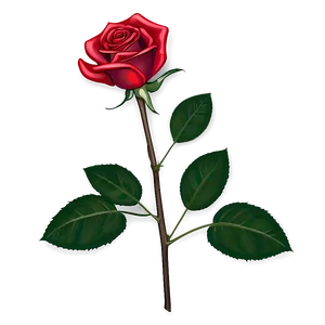 Red Rose With Leaves PNG 39 PNG
