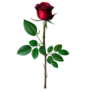 Red Rose With Leaves PNG 84 PNG