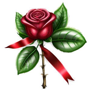 Red Rose With Ribbon PNG 73 PNG