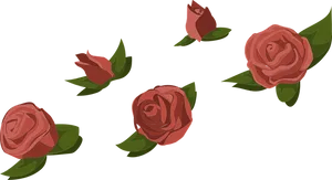 Red Roses Black Background Illustration PNG