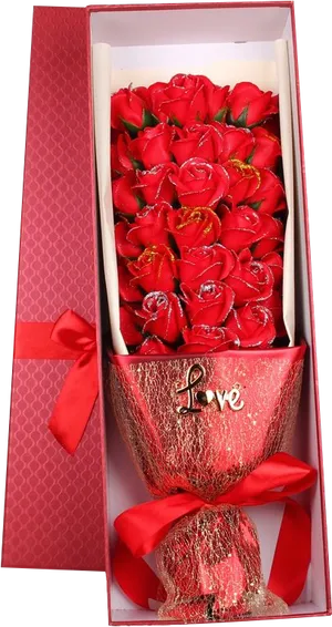 Red Roses Love Bouquet Gift PNG image