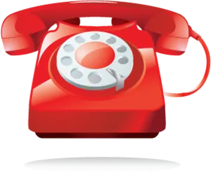 Red Rotary Phone Icon PNG