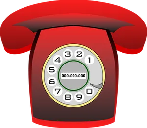 Red Rotary Phone Illustration PNG image