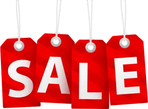 Red Sale Tags Black Background