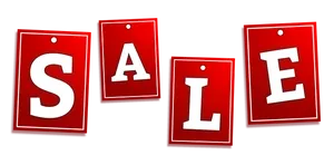 Red Sale Tags Black Background
