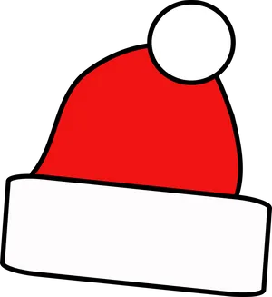 Red Santa Hat Cartoon Style PNG image