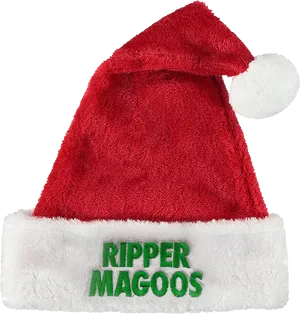 Red Santa Hat Ripper Magoos Transparent Background PNG image