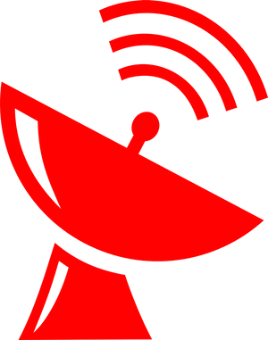 Red Satellite Dish Icon PNG