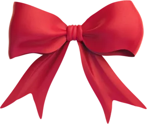 Red Satin Ribbon Bow PNG image