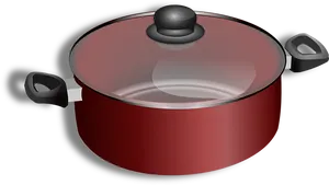 Red Saucepanwith Lid PNG image