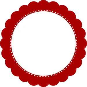 Red Scalloped Edge Frame PNG image