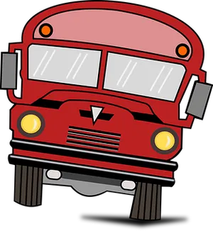 Red School Bus Cartoon PNG image