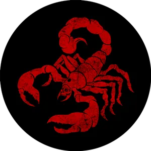 Red Scorpion Graphicon Black Background PNG image