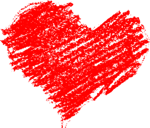 Red Scribble Hearton Black Background PNG image