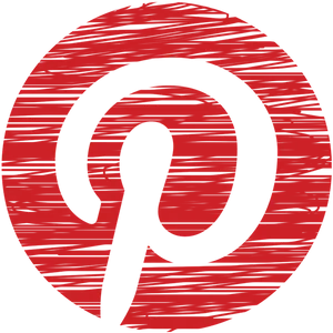 Red Scribble Pinterest Logo PNG image