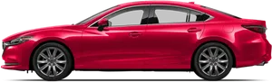 Red Sedan Side View PNG image
