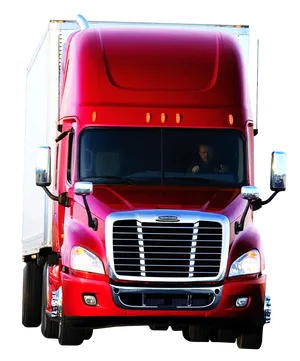 Red Semi Truck Front View
