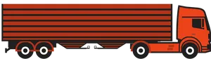 Red Semi Truck Illustration PNG