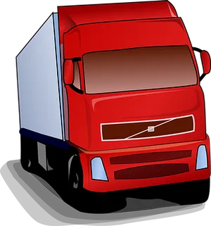 Red Semi Truck Illustration PNG image