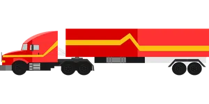 Red Semi Truck Vector Illustration