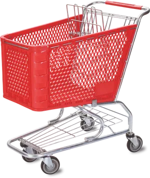 Red Shopping Cart Isolated PNG image