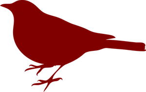 Red Silhouette Bird Graphic PNG image