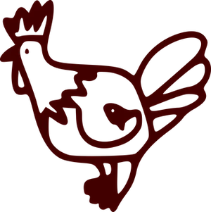 Red Silhouette Chicken PNG image