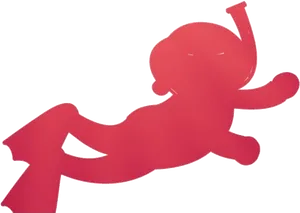 Red Silhouette Diver PNG image