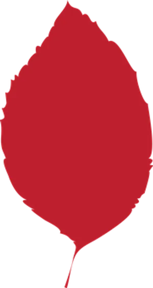 Red Silhouette Leaf Graphic