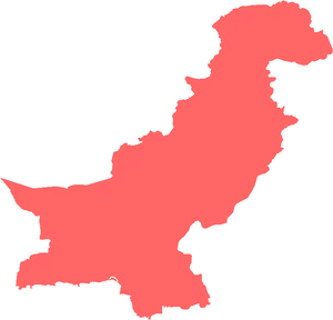 Red Silhouette Mapof Pakistan PNG image