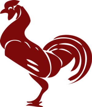 Red Silhouette Rooster