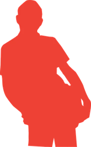 Red Silhouette Standing Man