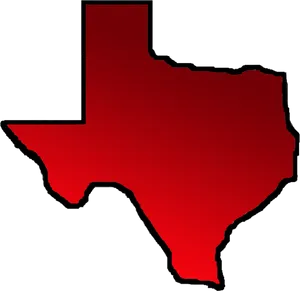 Red Silhouette Texas Map PNG image