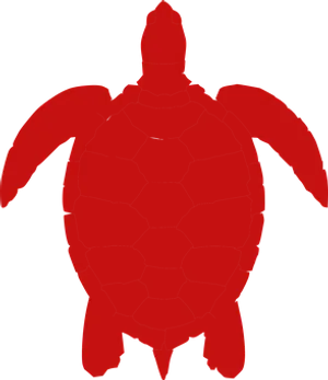 Red Silhouette Turtle PNG image