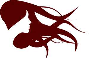 Red Silhouette Woman Profile