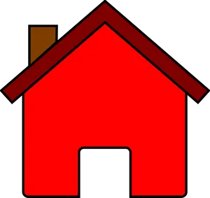 Red Simple House Clipart PNG image