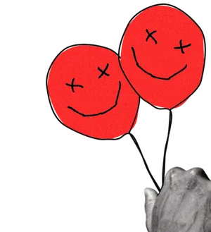 Red Smiley Face Balloons PNG