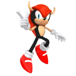 Red Sneakered Character Pointing PNG