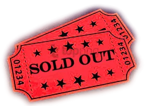 Red Sold Out Ticket Graphic PNG image