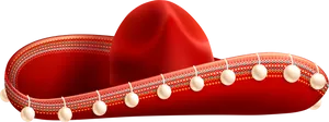 Red Sombrero Hat Graphic PNG image