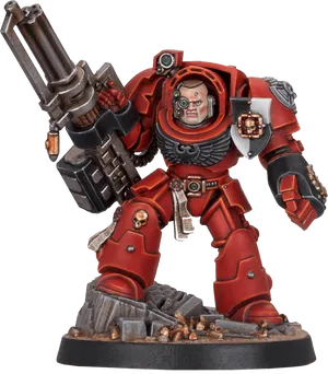 Red Space Marine Figurine PNG image