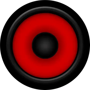 Red Speaker Cone Black Background PNG image