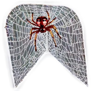 Red Spideron Web Corner PNG